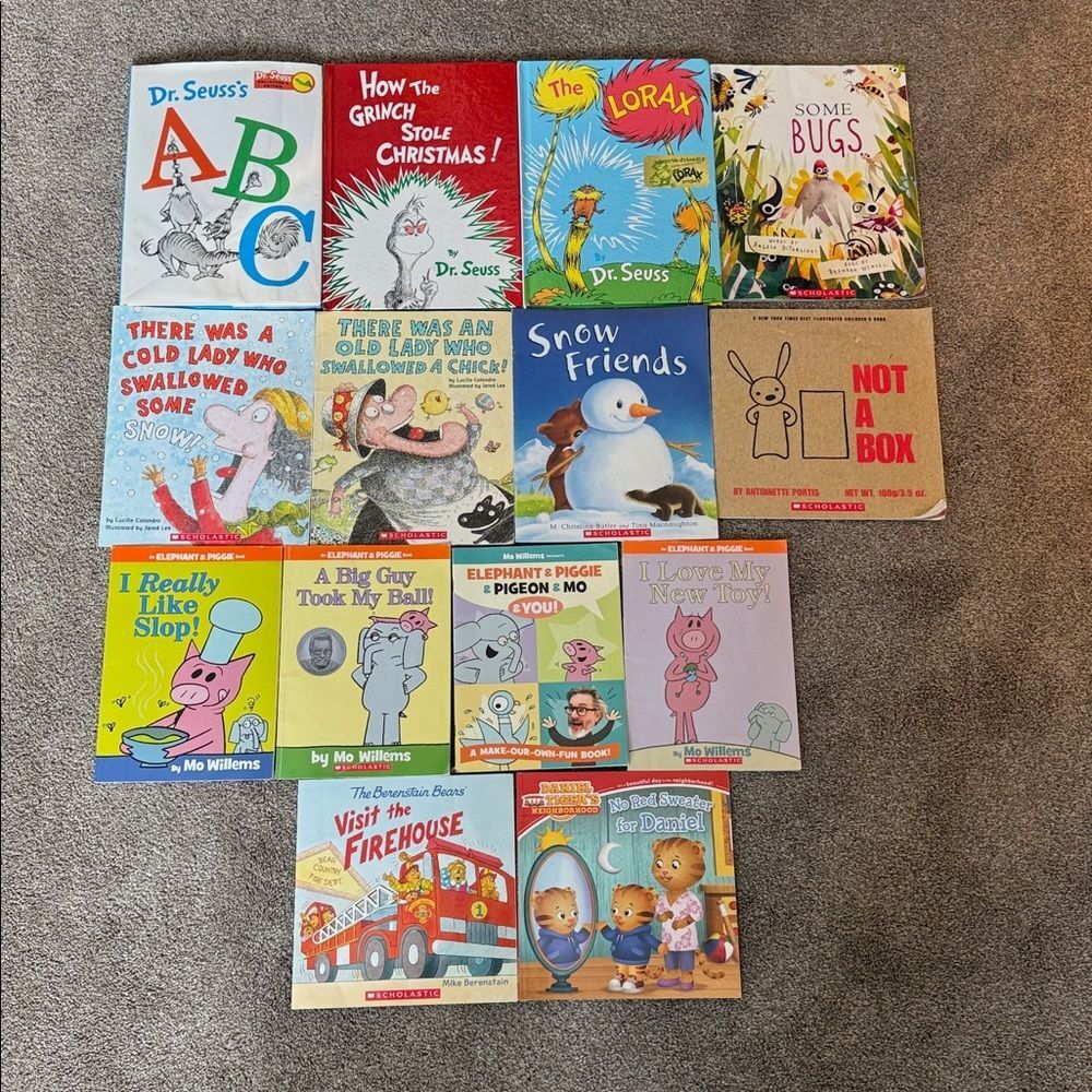 Lot of 14 children’s books- Dr Seuss, elephant & piggie, Daniel Tiger,